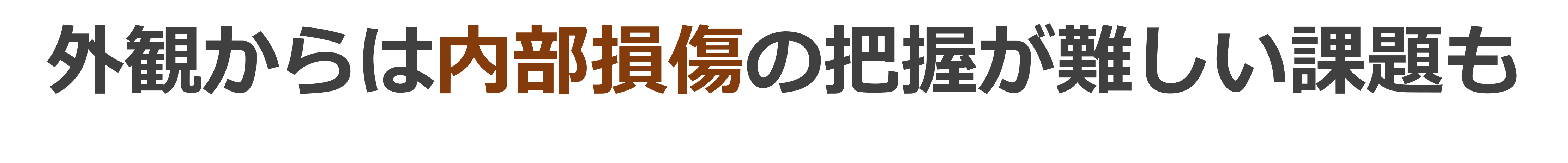 外観からは内部損傷の把握が難しい課題も