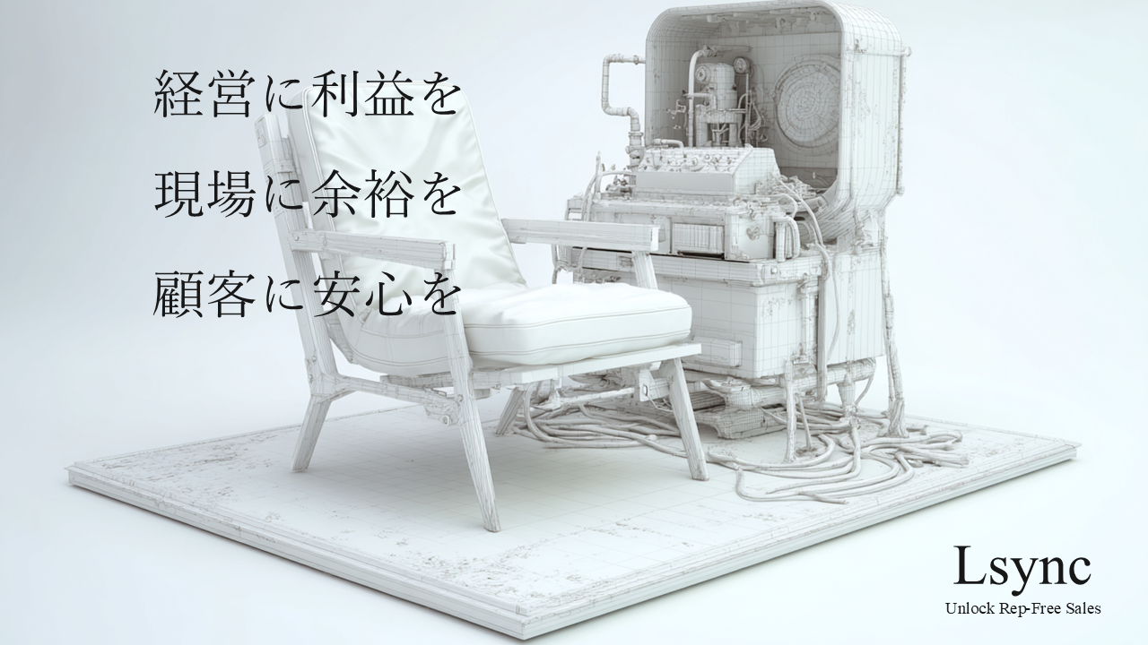 経営に利益を。現場に余裕を。顧客に安心を。Lsync Unlock Rep-Free Sales